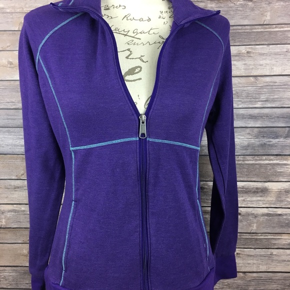 Columbia Purple Teal Trim Lightweight Zip Jacket M - Picture 4 of 8